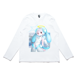 "Hoshi" Cut and Sew Wide-body Long Sleeved Tee White