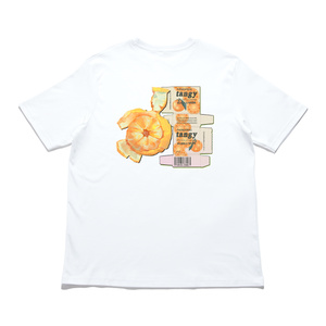 "Tangy snail" Cut and Sew Wide-body Tee White/Beige