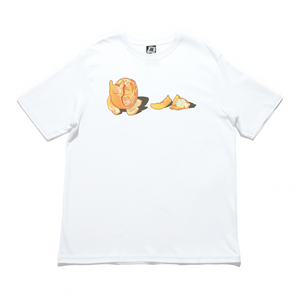 "Tangy snail" Cut and Sew Wide-body Tee White/Beige