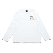 Load image into Gallery viewer, &quot;Owl&quot; Cut and Sew Wide-body Long Sleeved Tee White/Black