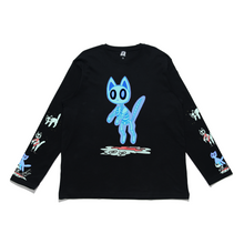 Load image into Gallery viewer, &quot;Melting cat&quot; Cut and Sew Wide-body Long Sleeved Tee Black/White/Beige/Salmon Pink