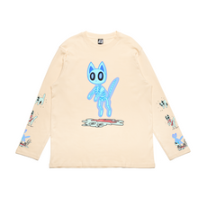 Load image into Gallery viewer, &quot;Melting cat&quot; Cut and Sew Wide-body Long Sleeved Tee Black/White/Beige/Salmon Pink