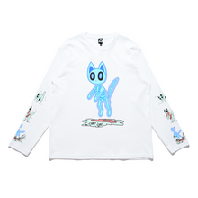 Load image into Gallery viewer, &quot;Melting cat&quot; Cut and Sew Wide-body Long Sleeved Tee Black/White/Beige/Salmon Pink