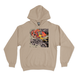 "car-chaser" Basic Hoodie Beige/Black