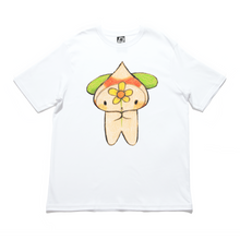 Load image into Gallery viewer, &quot;Home &amp; Flower&quot; Cut and Sew Wide-body Tee Black/Salmon Pink/White/Beige