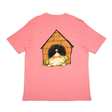 Load image into Gallery viewer, &quot;Home &amp; Flower&quot; Cut and Sew Wide-body Tee Black/Salmon Pink/White/Beige