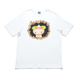 "Flower Ring & Flower Ant" Cut and Sew Wide-body Tee White/Black