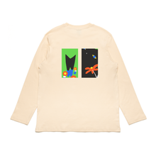 Load image into Gallery viewer, &quot;Dog &amp; Cat&quot; Cut and Sew Wide-body Long Sleeved Tee White/Beige/Black