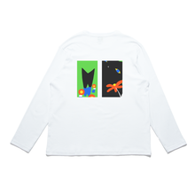 Load image into Gallery viewer, &quot;Dog &amp; Cat&quot; Cut and Sew Wide-body Long Sleeved Tee White/Beige/Black