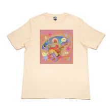 Load image into Gallery viewer, &quot;Composition&quot; Cut and Sew Wide-body Tee Beige/Salmon Pink