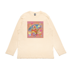 Load image into Gallery viewer, &quot;Composition&quot; Cut and Sew Wide-body Long Sleeved Tee Salmon Pink/Beige