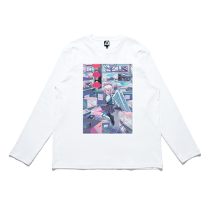 "ᑕᒪOᑌᗪY ᖇOOᗰ" Cut and Sew Wide-body Long Sleeved Tee White