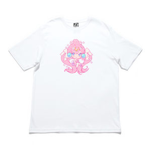 "Litcheeri bunny" Cut and Sew Wide-body Tee White