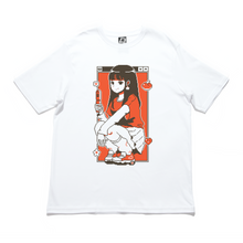 Load image into Gallery viewer, &quot;CHERRY THIEF &amp; CARDBOARD BERRY&quot; Cut and Sew Wide-body Tee White