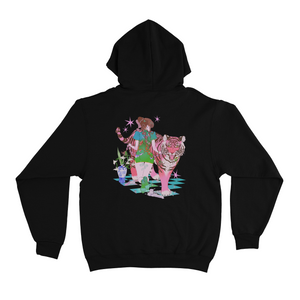 "Predatory" Basic Hoodie Black/Light Pink