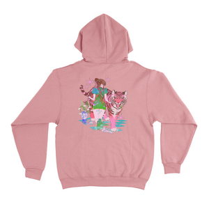 "Predatory" Basic Hoodie Black/Light Pink