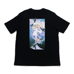 "Angel" Cut and Sew Wide-body Tee Black/White