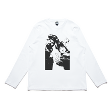Load image into Gallery viewer, &quot;Sth&quot; Cut and Sew Wide-body Long Sleeved Tee Black / White
