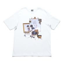 Load image into Gallery viewer, &quot;Triple self portrait&quot; Cut and Sew Wide-body Tee White/Black