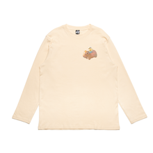 Load image into Gallery viewer, &quot;Happy Day&quot; Cut and Sew Wide-body Long Sleeved Tee White/Beige