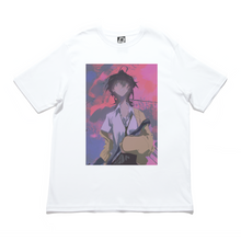 Load image into Gallery viewer, &quot;Dusk&quot; Cut and Sew Wide-body Tee Beige/White/Salmon Pink