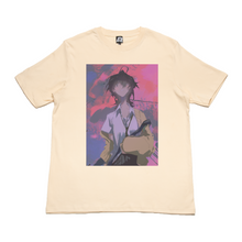 Load image into Gallery viewer, &quot;Dusk&quot; Cut and Sew Wide-body Tee Beige/White/Salmon Pink