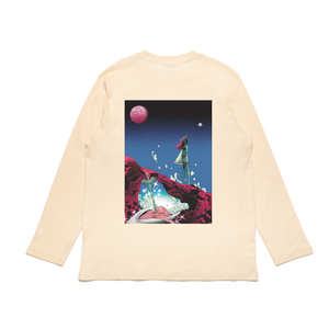 "Marine Messe" Cut and Sew Wide-body Long Sleeved Tee Beige