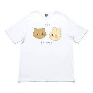 "Odd Friends" Cut and Sew Wide-body Tee White/Red/Black/Beige