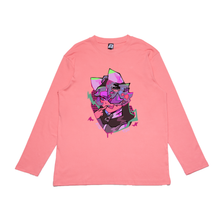 Load image into Gallery viewer, &quot;Kyutsii&quot; Cut and Sew Wide-body Long Sleeved Tee PInk/White