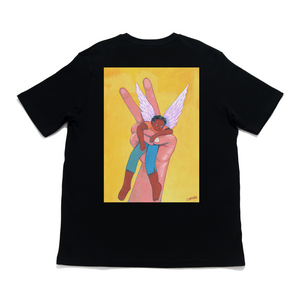 "Angel GET" Cut and Sew Wide-body Tee Black