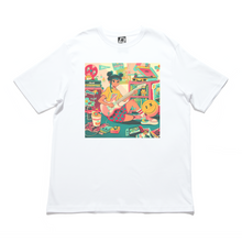 Load image into Gallery viewer, &quot;Guitar Girl&quot; Cut and Sew Wide-body Tee White