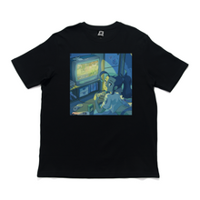 Load image into Gallery viewer, &quot;Gaming Nights Alone&quot; Cut and Sew Wide-body Tee Black