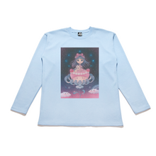 Load image into Gallery viewer, &quot;Kawaii Cake&quot; Taper-Fit Heavy Cotton Long Sleeve Tee Sky Blue