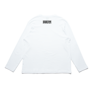 "Youtube Thumbnail" Cut and Sew Wide-body Long Sleeved Tee White