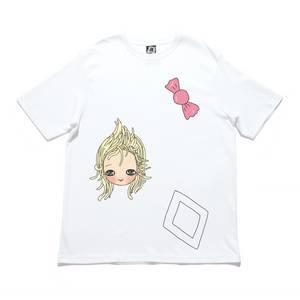 "Delinquent Girl" Cut and Sew Wide-body Tee White