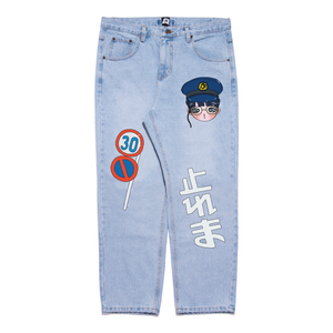 "Police Girl" - Light Denim Jeans