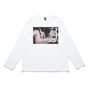 "Tiny Piercing Holes" Cut and Sew Wide-body Long Sleeved Tee White