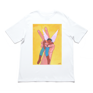"Angel Get 2.0" - Cut and Sew Wide-body Tee White