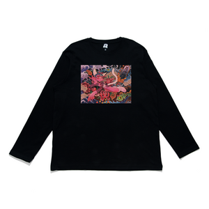 "Wave" Cut and Sew Wide-body Long Sleeved Tee White/Black
