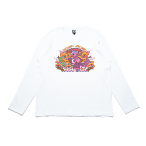 "New 21" Cut and Sew Wide-body Long Sleeved Tee White