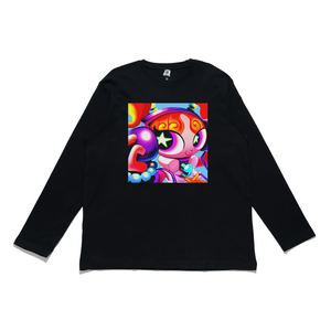 "The Transceivers CATS!" Cut and Sew Wide-body Long Sleeved Tee White/Black