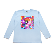 Load image into Gallery viewer, &quot;The Transceivers CATS!&quot; Taper-Fit Heavy Cotton Long Sleeve Tee Sky Blue