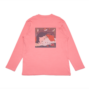 "Poppies" Cut and Sew Wide-body Long Sleeved Tee Salmon Pink
