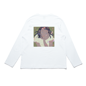 "Angel's Trumpet" Cut and Sew Wide-body Long Sleeved Tee White