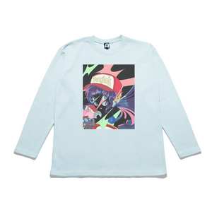 "Neothaicivilization: The Adventure" Taper-Fit Heavy Cotton Long Sleeve Tee Mint
