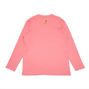 "Neothaicivilization: Dancing Star" Cut and Sew Wide-body Long Sleeved Tee White/Black/Salmon Pink