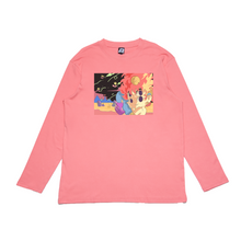 Load image into Gallery viewer, &quot;Neothaicivilization: Dancing Star&quot; Cut and Sew Wide-body Long Sleeved Tee White/Black/Salmon Pink