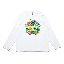 Load image into Gallery viewer, &quot;Divine Blossom&quot; Cut and Sew Wide-body Long Sleeved Tee White/Black