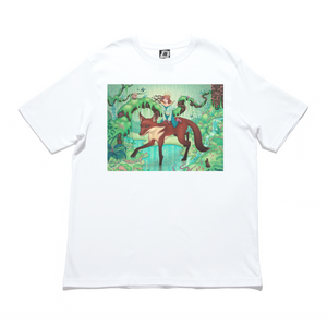 "The Fox's Respite" Cut and Sew Wide-body Tee White