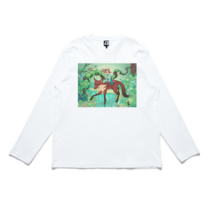 "The Fox's Respite" Cut and Sew Wide-body Long Sleeved Tee White